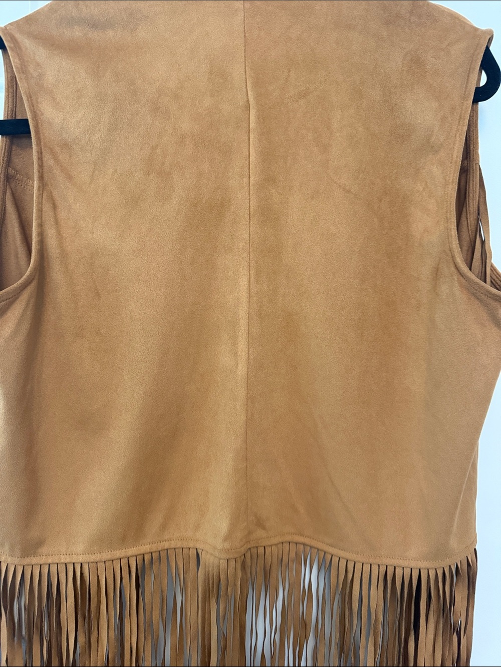 Wrangler Women's Brown Fringe Suede-Look Vest - Picture 7 of 7